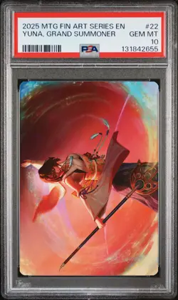 2025 MTG FINAL FANTASY ART SER #22 YUNA, GRAND SUMMONER PSA 10 - Image 1
