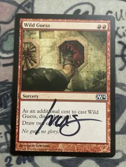 MTG Wild Guess Signed By Artist Magic 2014 (M14) Regular Common - Image 1