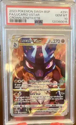 Pokemon Lucario VSTAR Crown Zenith SWSH291 Promo PSA 10 Holo 270HP English - Image 1