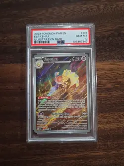 2023 POKEMON PAR EN-PARADOX RIFT ILLUSTRATION RARE #197 ESPATHRA PSA 10 #022 - Image 1