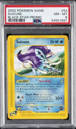 2002 POKEMON GAME PROMO BLACK STAR #53 SUICUNE PSA 8 - Image 1