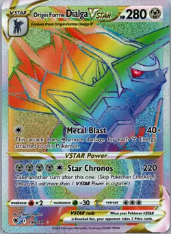 Origin Forme Dialga VSTAR 198/189 Rare Rainbow Astral Radiance Pokemon NM - Image 1