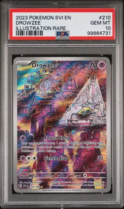 2023 POKEMON SVI EN-SCARLET & VIOLET ILLUSTRATION RARE #210 DROWZEE PSA 10 - Image 1