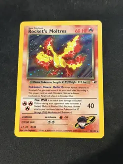 ROCKET'S MOLTRES 12/132 Gym Heroes Holo Rare Vintage WOTC Pokemon TCG LP - Image 1