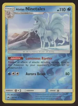 Pokemon SM - Burning Shadows Alolan Ninetales #28/147 Reverse Holo Rare - Image 1