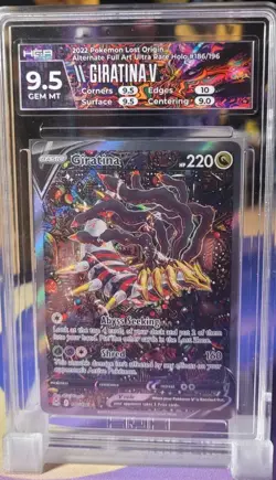 Giratina V HGA 9.5 Lost Origin Alt Art 186/196 Pokemon TCG Custom Label! - Image 1