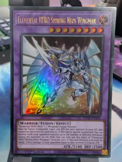 YuGiOh! Elemental HERO Shining Neos Wingman POTE-EN041 Ultra Rare 1st Ed - Image 1