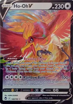 140/195 HO-OH V ULTRA RARE SILVER TEMPEST POKEMON CARD - Image 1