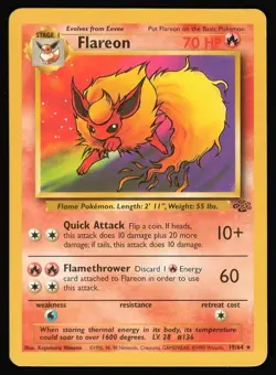 Pokemon TCG Jungle Flareon Non-Holo Card #19/64 Rare - Image 1