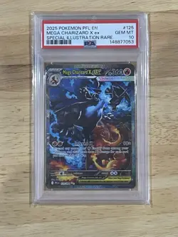 Pokemon TCG Mega Charizard X ex 125/094 Phantasmal Flames SIR Holo PSA 10 2025 - Image 1