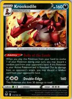 Krookodile 113/195 SWSH12: Silver Tempest Pokemon TCG LP-NM - Image 1