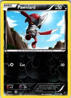 Pawniard (72) 72/116 Plasma Freeze Pokemon LP Reverse Holo - Image 1