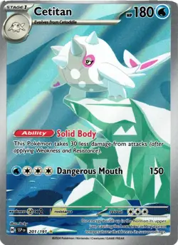 Pokemon TCG Cetitan 201/191 2024 Surging Sparks Illustration Rare NM - Image 1