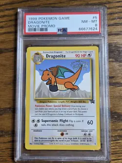 Pokemon Wotc Black Star Promo #5 Dragonite PSA 8 - Image 1
