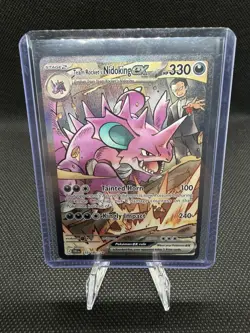 2025 POKEMON DESTINED RIVALS 233/182 TEAM ROCKET'S NIDOKING EX SIR - Image 1