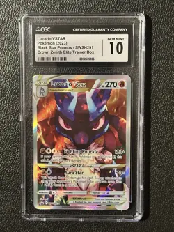 2023 Pokemon Lucario VStar SWSH291 CGC 10 Crown Zenith Black Star Promo - Image 1