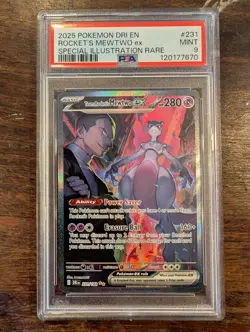 Pokemon Team Rocket's Mewtwo ex 231/182 Destined Rivals PSA 9 - Image 1