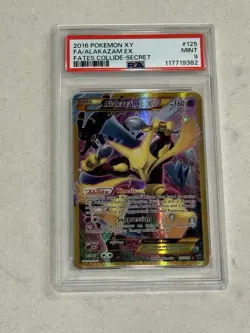Pokemon TCG Alakazam EX Fates Collide 125/124 Full Art Secret Rare Card PSA 9 - Image 1