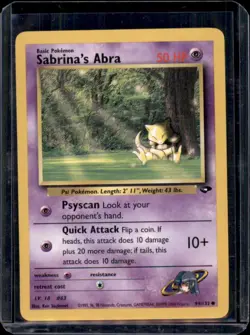 Sabrina’s Abra 94/132 Pokemon Card TCG Fossil Set Vintage 1999 - MP - Image 1