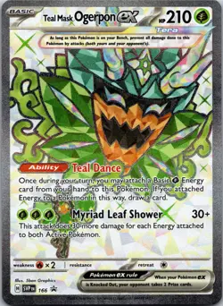 Teal Mask Ogerpon ex 166 SV: Scarlet & Violet Promo Cards NM Ultra Rare - Image 1