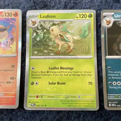 Pokemon TCG Prismatic Eeveelutions Flareon Umbreon & Leafeon NM Holo (3 Cards) - Image 3