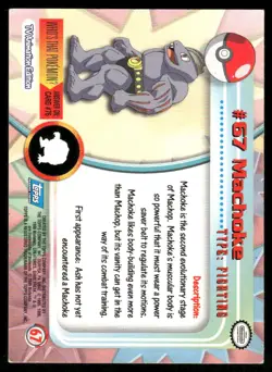 Pokemon Cards Machoke #67 Topps Trading Cards Series 1 LP *2 - Image 2