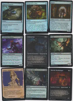 36 COMMANDER BLACK CARDS N-MINT MTG MAGIC 18 FOILS 15 UNCCOMMONS 2 RARES 1 EACH - Image 1