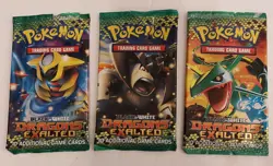 3x Pokemon Black & White Dragons Exalted Empty Booster Pack Artset Rayquaza Tina - Image 1