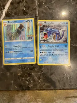 Pokemon Cards 2 Gyarados Generations and Pokemon Go Holo Card NM - Image 1