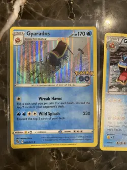 Pokemon Cards 2 Gyarados Generations and Pokemon Go Holo Card NM - Image 3