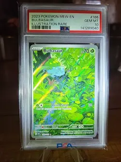Pokemon TCG Bulbasaur IR Scarlet & Violet 151 166/165 PSA 10 Illustration Rare!! - Image 1