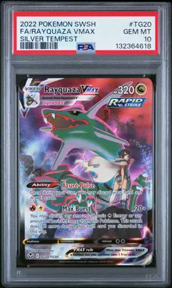 2022 POKEMON SWORD & SHIELD SILVER TEMPEST #TG20 FULL ART/RAYQUAZA VMAX PSA 10 - Image 1