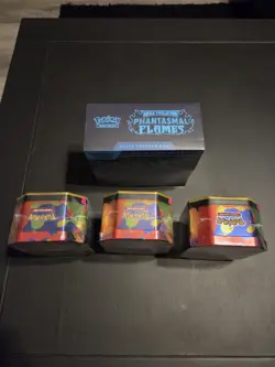 Phantasmal Flames ETB + 3 Mega Charizard Y EX Tins Pokemon Mega Evolution Lot - Image 5