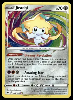 Jirachi Amazing Rare 119/185 SWSH04: Vivid Voltage Pokemon - Image 1