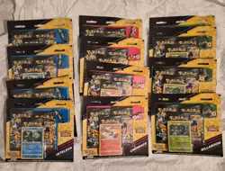 Pokemon Crown Zenith Triple 3 Pack Blister Pin Collection New Sealed x12 - Image 1