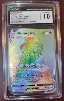 CGC 10 GEM MINT POKEMON Alcremie VMAX (2021) Shining Fates #73/72 Secret Rare - Image 1