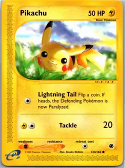 Pikachu 124/165 - Expedition Base Set - Vintage WOTC 2002 Pokemon — NM - Image 1