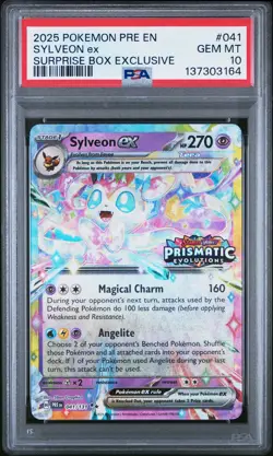 2025 POKEMON PRE EN-PRISMATIC EVOLUTIONS #041 SYLVEON EX PSA 10 - Image 1