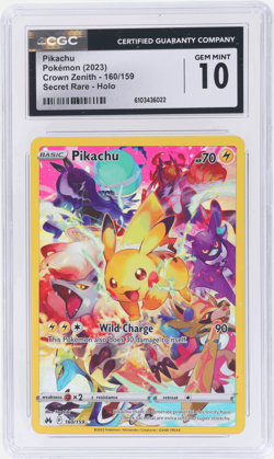 2023 Pokemon Sword and Shield Crown Zenith Pikachu #160 CGC 10 - Image 1