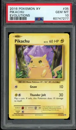 2016 Pokemon XY Evolutions Pikachu #35 eBay 1/1 Rare PSA 10 GEM MT Fresh Grade! - Image 1