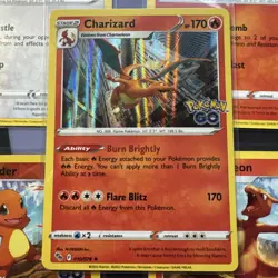 Pokemon TCG Charizard Holo Rare Charmander Reverse 008 Pokemon GO Bundle 010/078 - Image 2