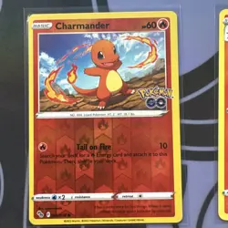 Pokemon TCG Charizard Holo Rare Charmander Reverse 008 Pokemon GO Bundle 010/078 - Image 3