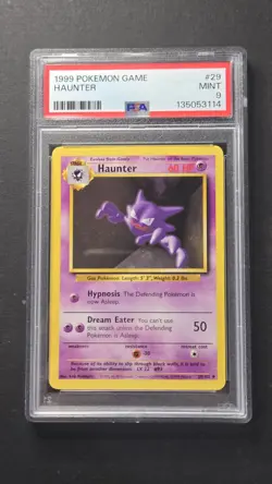 PSA 9 Haunter 29/102 Base Set Unlimited Uncommon Pokemon 1999 - Image 1