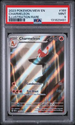 2023 POKEMON MEW EN-151 ILLUSTRATION RARE #169 CHARMELEON PSA 9 MINT - Image 1
