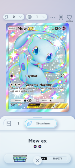 pokemon gct pocket -shiny mew full art ex- - Image 1