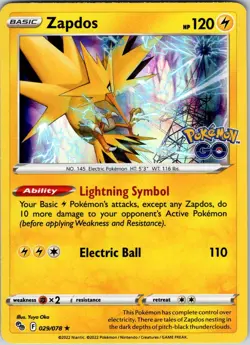 Zapdos 029/078 Pokemon GO Pokemon NM Holo - Image 1