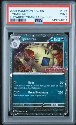 Pokemon TYRANITAR Paldea Evolved Stamped Promo #135 ENG ~ PSA 9 - Image 1