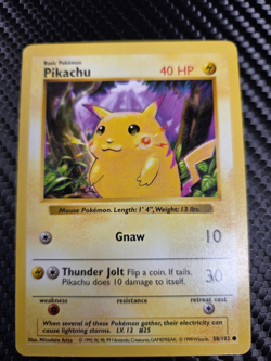 1999 Pokemon Base Set Shadowless Red Cheeks Pikachu 58/102 Vintage - Image 1
