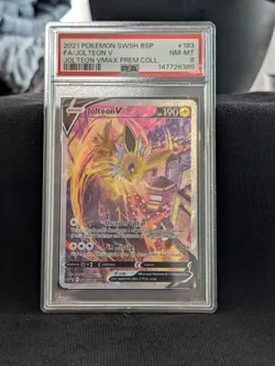 JOLTEON V JOLTEON VMAX PREM.COLL. POKEMON SWSH BLCK STAR PROMO 2021 183 PSA 8 - Image 1