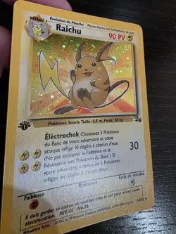 Raichu 14/62 Holo Rare 1st Edition French Fossil Set WOTC Pokemon (French) - Image 2